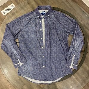 Egara corduroy metallic-floral dress shirt